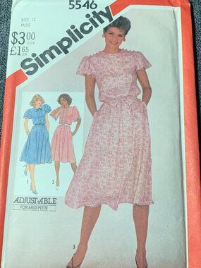Simplicity Misses Dress Sewing Pattern Size 12 5546 - uncut